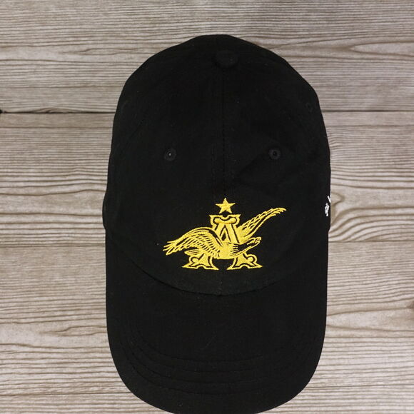 ANHEUSER BUSCH LOGO ST LOUIS BREWERY BLACK STRAPBACK BASEBALL HAT CAP - Picture 3 of 8